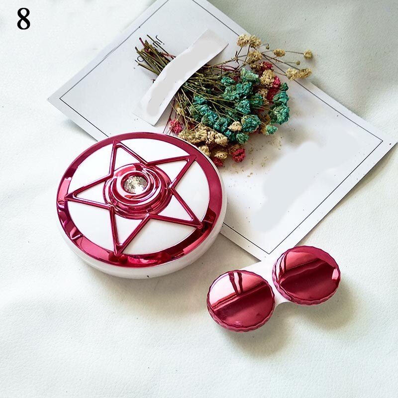 Ogen Zorg Container Leuke Ronde Lens Case Spiegel Reizen Bril Lenzen Klassieke Doos Kit Houder Marmer Contact Lens Case: 8