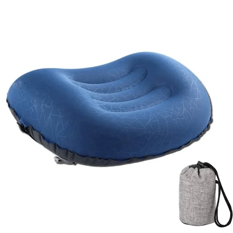 Ultralight Inflatable Camping Travel Pillow,Ergonomic Inflating Pillows,Cushions for Neck & Lumbar Support While Camp Hiking: Blue