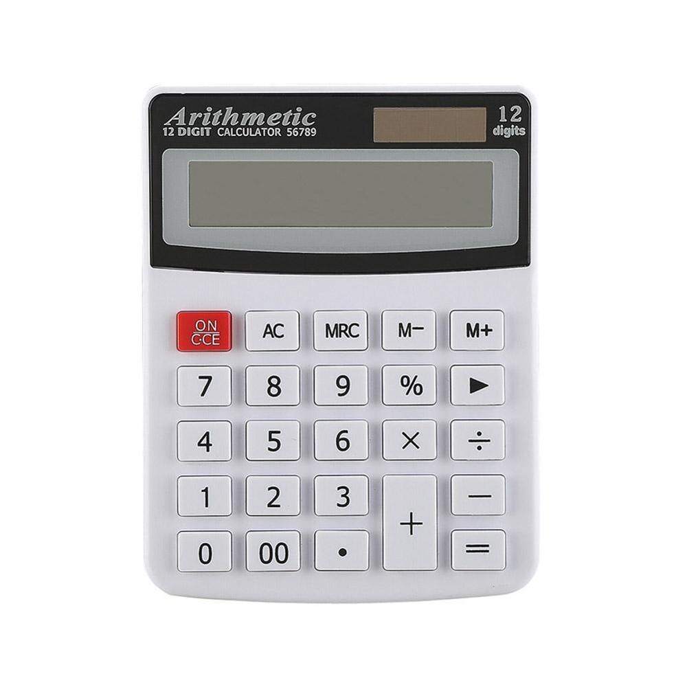 Solar Calculator 12 Digit Large Screen Calculator Financial Supply Clear Office Stationery Inventory Dual Home Power Accoun A4P8: white