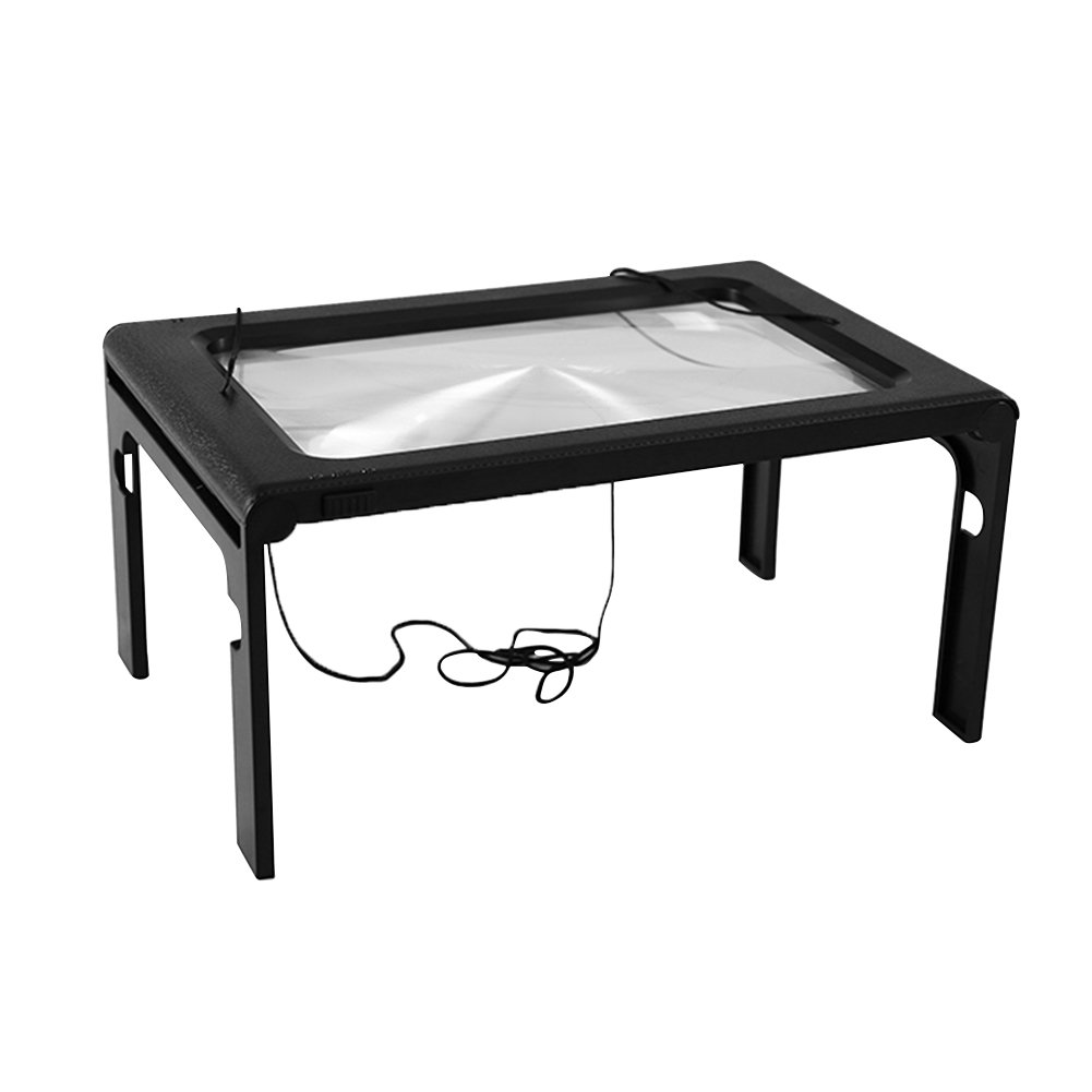 Usb Verlichte Tafel Vergrootglas Desk Type Reading Loupe Vergrootglas Voeten Intrekbare Screen Magnify Gereedschap Met 6 Led Verlichting