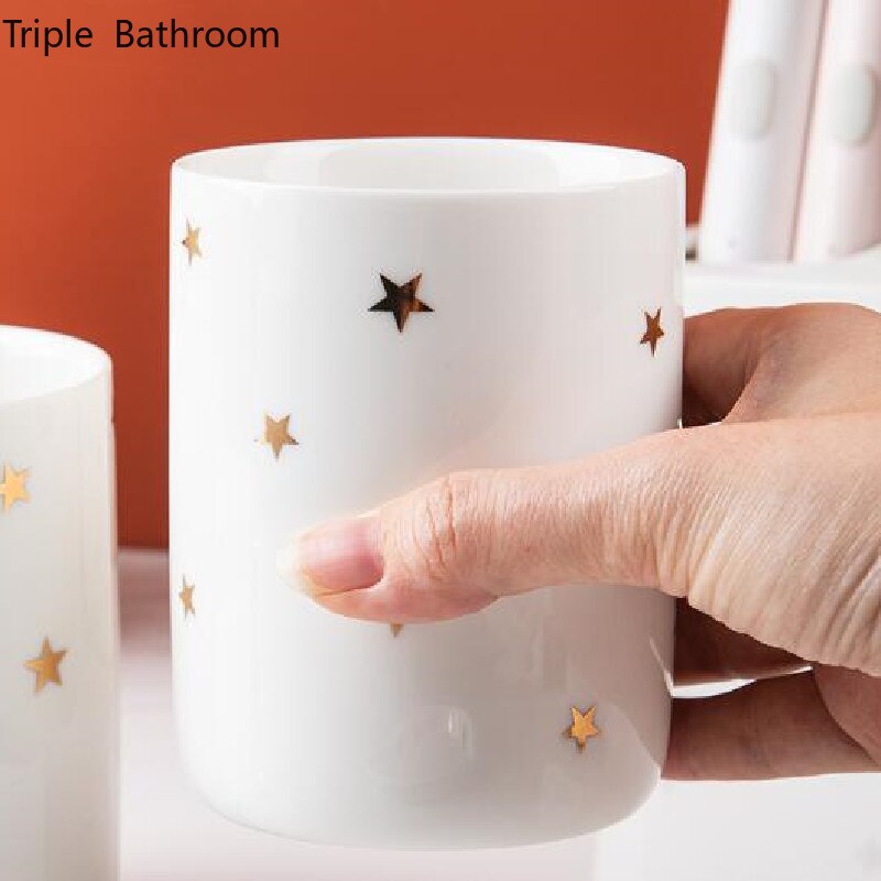 1pc Star Style Ceramic Home Hotel Bathroom Accessories Soap Soap Toothbrush Holder Mouth Cup Lotion Bottle Product