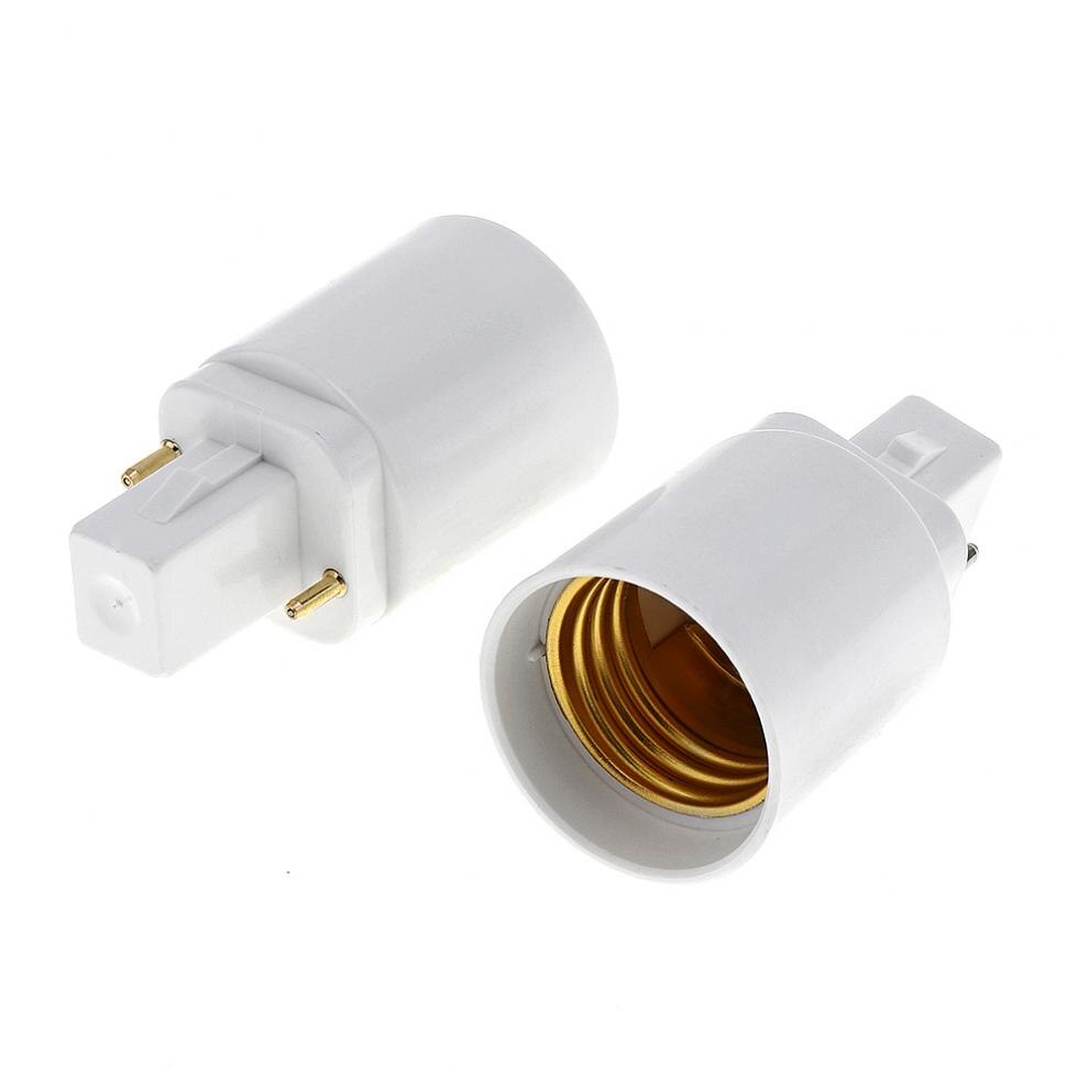 5X White ABS LED G24 to E27 Adapter Socket Halogen CFL Light Bulb Base Converter Adapter Lamp Bulb Holder 2pin 85-265V