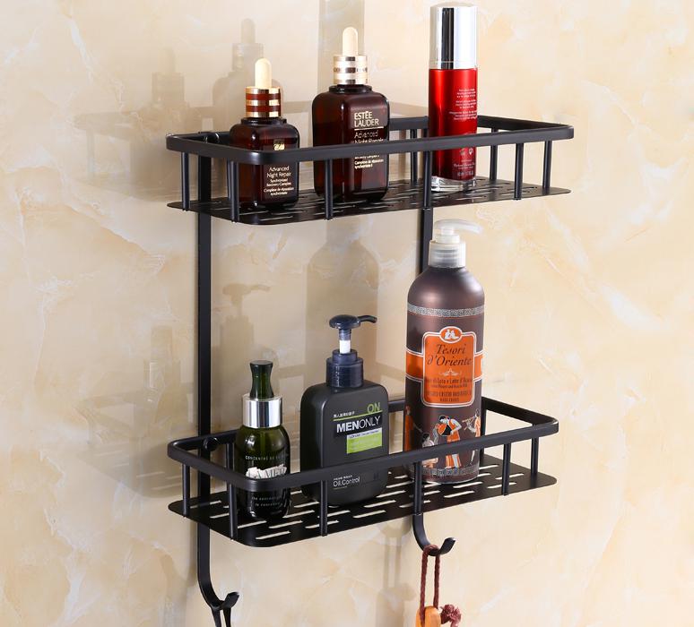 Europa Antieke Zwarte Olie Massief Messing Badkamer Hardware Set Badhanddoek Rack Badkamer Antieke Europese Plank Brons Hardware Set: FE