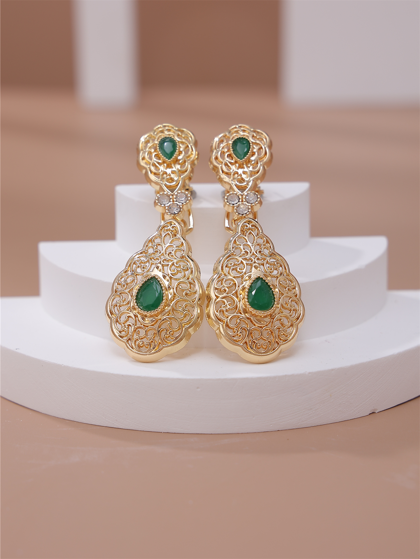 Pendientes decorativos nupciales marroquíes, joyería para las orejas de hueco, accesorios populares para mujeres para fiestas y festivales de bodas