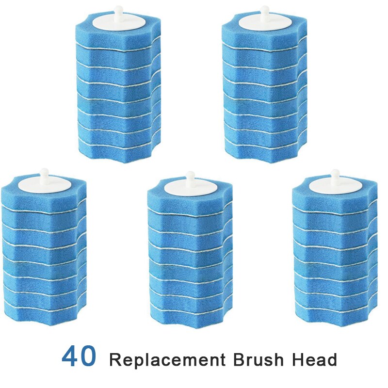 Bathroom Disposable Cleaning Toilet Brush Long Handle No Dead Angle Cleaning Brush Replacement Brush Head Cleaning Tool in stock: 40pcs