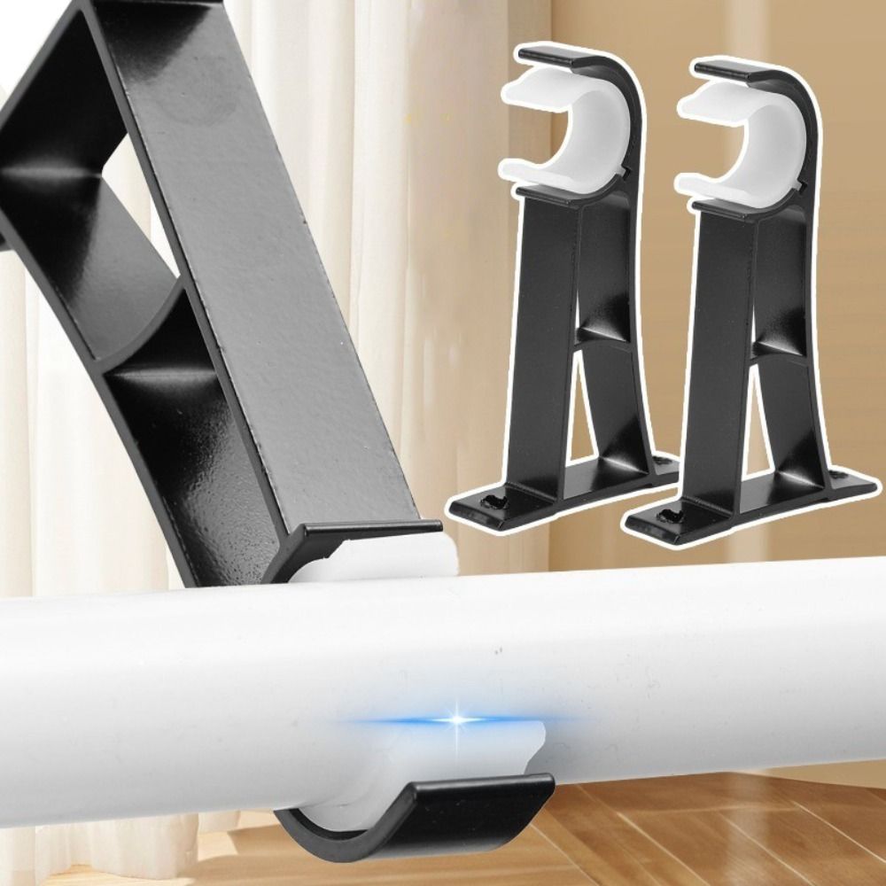 Aluminum Alloy Curtain Rod Support Heavy Duty with Screws Curtain Fixing Clip Single Metal Window Hardware Tools