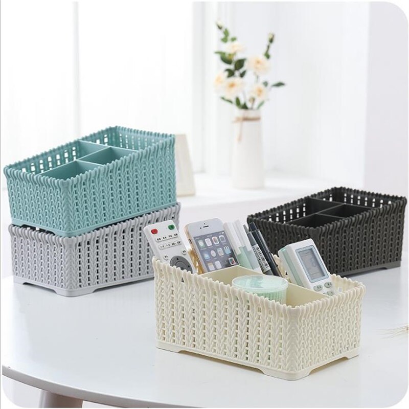 Home Makeup Organizer Basket Lipstick Stand Holder Cosmetic Storage Container Plastic Make up Box Desktop Bathroom Organizador