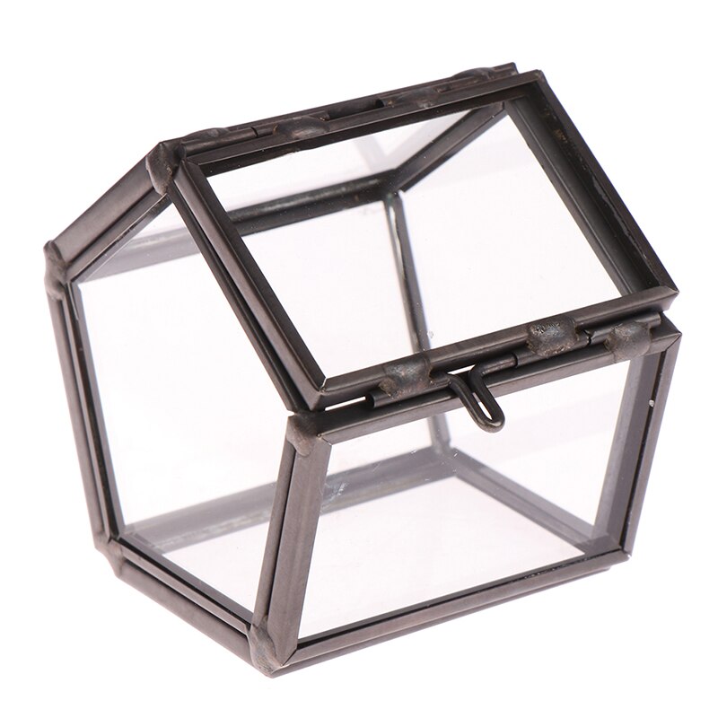 Caja geométrica de cristal transparente para joyería, organizador de joyería, soporte, caja de anillo, collar, pulseras, pendientes, accesorios de almacenamiento de joyería, 1 ud.