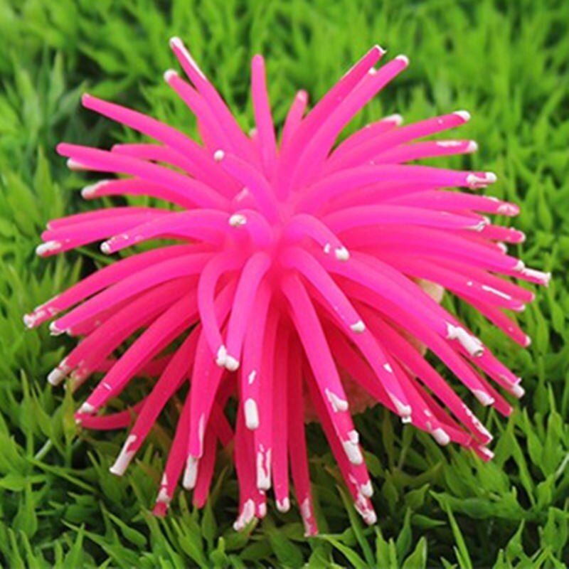 1pc silikon akvarier dekorasjoner akvarium ornamenter kunstig korall plante under vann dekor tilbehør: Rosa