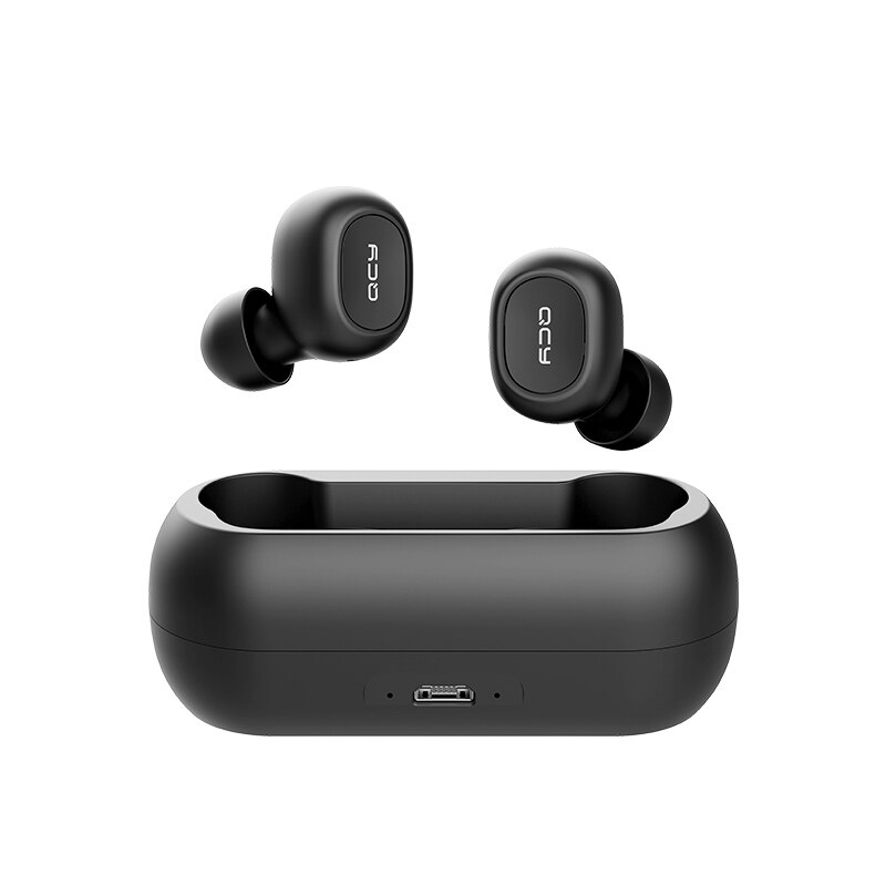 Qcy T1C Wirless Bluetooth Hoofdtelefoon Sport Running In-Oor Eardphones App Maatwerk Met Pop-Up: QCY-T1C-Black