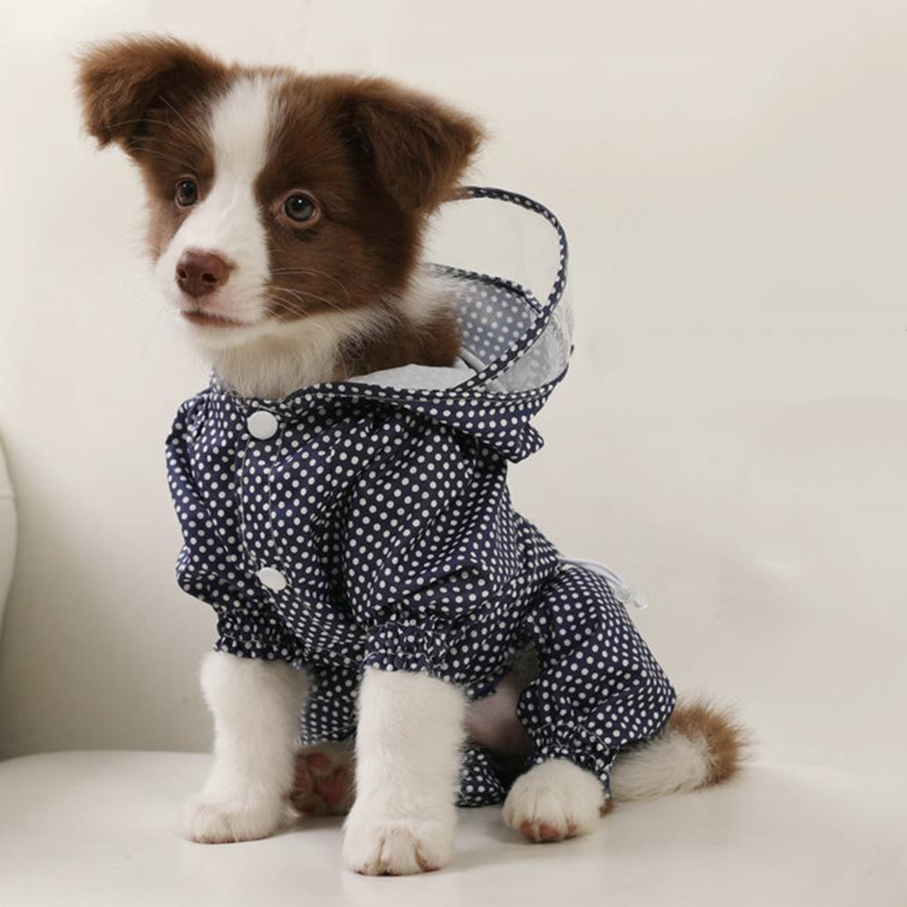 1pc 4 Größen Polyester Einstellbare Haustier Hund Regenmantel Wasserdicht Atmungsaktiv Regenbekleidung Hoodie Jacke Bekleidung Kleidung