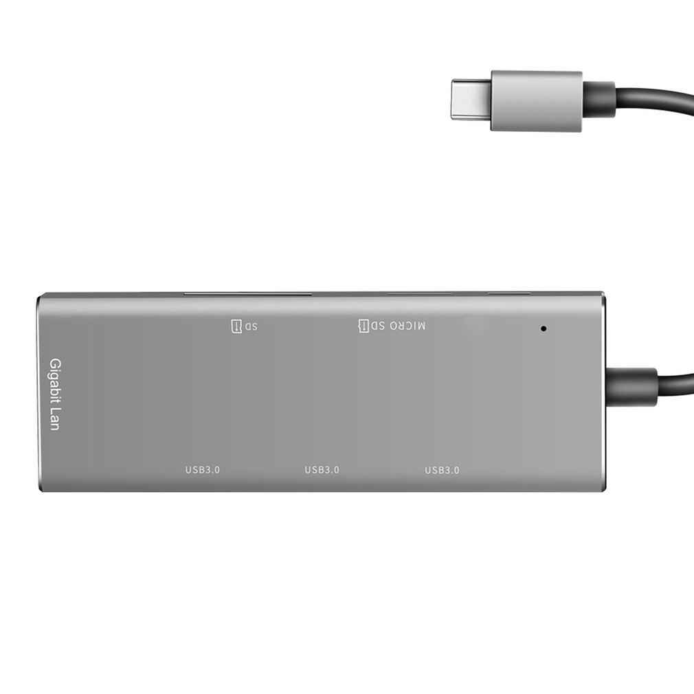 Aluminium Usb C Hub 6-In-1 Usb Type C Hub Adapter Dongle Compatibel Voor Macbook pro 13 "15" Thunderbolt 3, USB-C Data