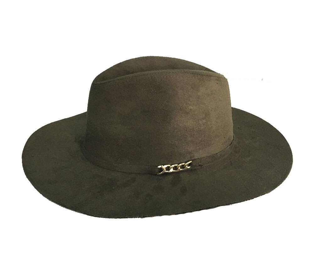 Wearone Crazy Jazzhat unisex Suede wide brim Spring felt fedoras hats women Vintage Wide Brim Floppy chapeau femme Pnama ha: army green