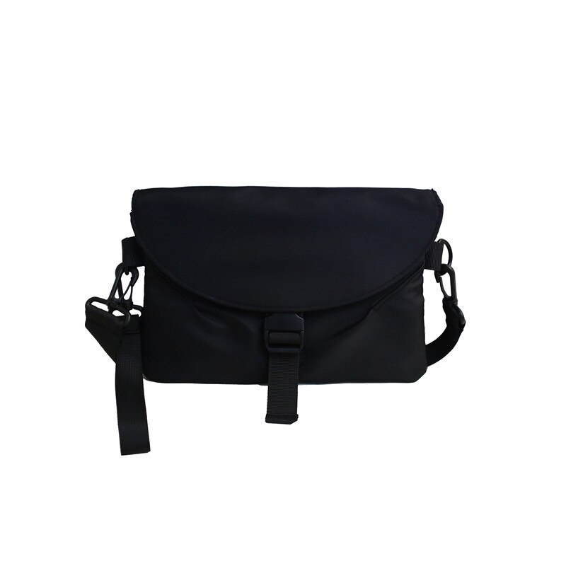 Bolso informal estilo Hip-Hop para hombre y mujer, bolsa para teléfono móvil, informal, a la , de estilo rectangular: Black