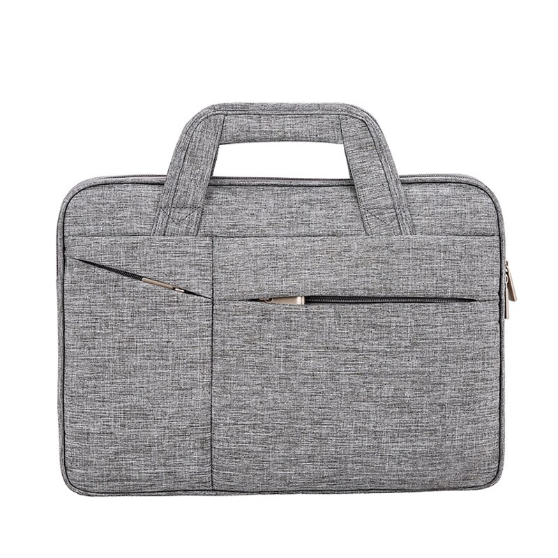 CESHA Men Durable Canvas Briefcase Durable 15inch Laptop Bag Documents Bag Portfolio: Gray