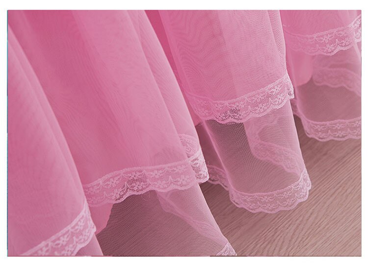 Beige/roze 1 stuk kanten bedrok +2 stuks kussenslopen prinsessenbeddengoed sprei hoeslaken voor meisjes matrashoes kingsize queensize
