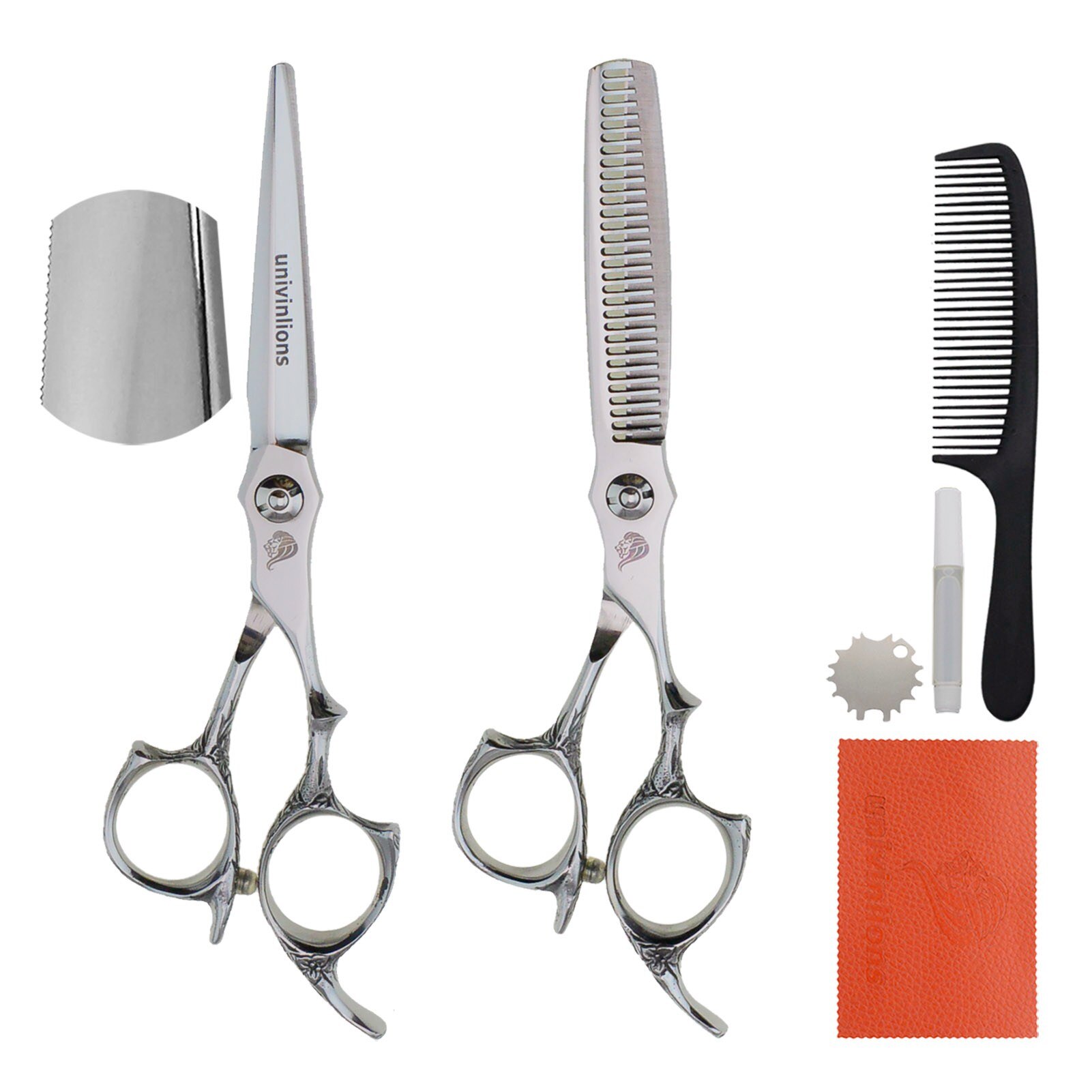 Univinlions 6" Cutting Scissors Hair Hairdressing Scissors Kit Barber Accessories Hair Thinning Tools Hair Trimmer