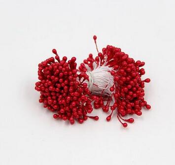 100 Stks/partij Kunstbloemen Meeldraden Parel Bloem Meeldraden Bloemen Meeldraden Voor Cake Mini Rose Bruiloft Decoratie Kunstbloemen: red