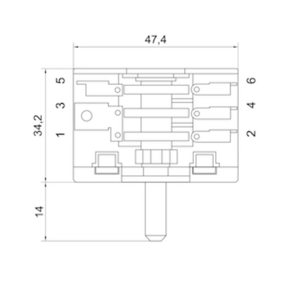 Oven Rotary Switch 3 Way Plastic Shaft - 4301407D