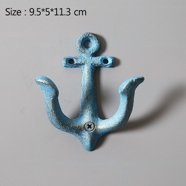 Anchor Model Iron Ornament Wall Hook Home Decoration Rail Door Decor Accessories Bag Hooks Furnishing Crafts Household: blue
