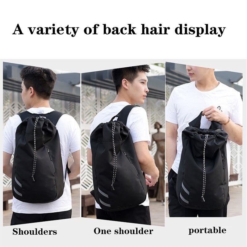 Mochila De Fútbol para hombre, Bolsa Escolar de gran capacidad, con cordón para gimnasio, baloncesto, bolas, cubo impermeable, deportes al aire libre, viajes