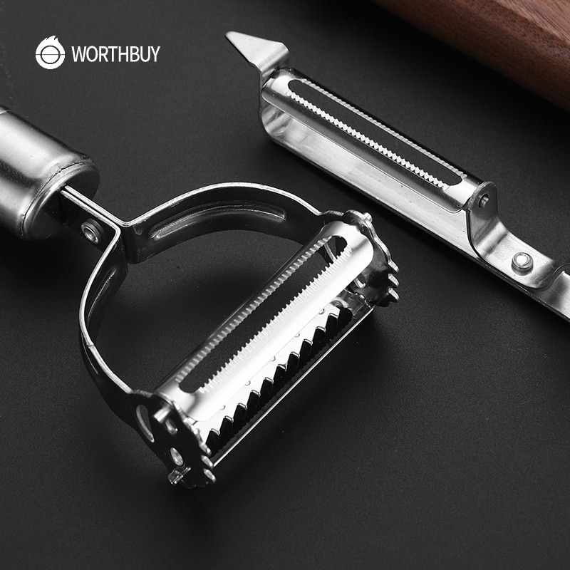 WORTHBUY 3 Pcs/Set Multifunctionele Fruit Dunschiller Rvs Groente Rasp Slicer Dunschiller Keuken Gadgets