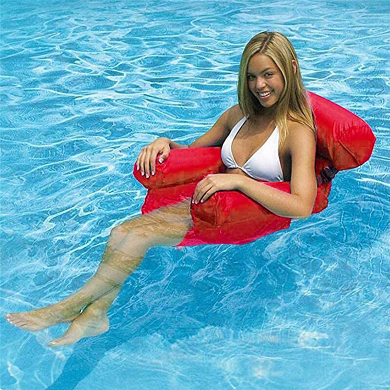 Swimming Water Hammock Recliner Mattress Lounge Bed Inflatable Floating Sleeping Cushion Bed Chair Sea Swimming Ring Pool Party