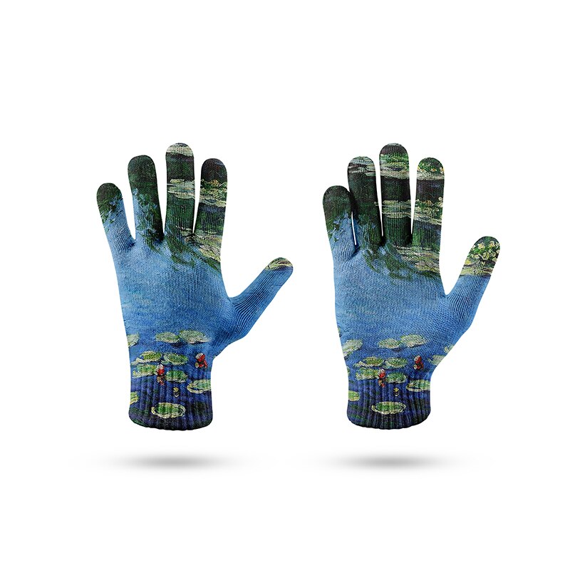 3d print heren en dames winter ski handschoenen outdoor rijden touchscreen wanten dames dikke warme stretch gebreide handschoenen: Stijl 11