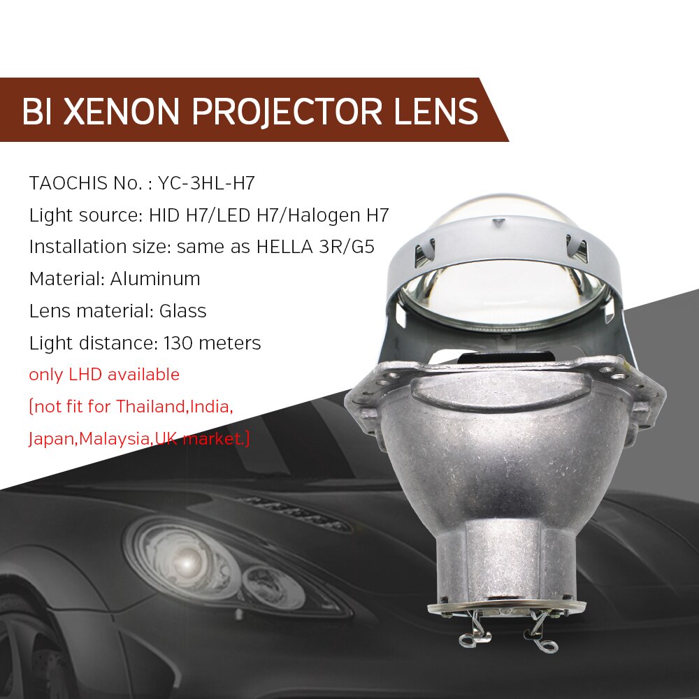 TAOCHIS 3,0 zoll Kopf licht nachrüsten HELLA 3R G5 bi Xenon projektor linse Mit H7 Halogen Projektor Xenon LED lampen