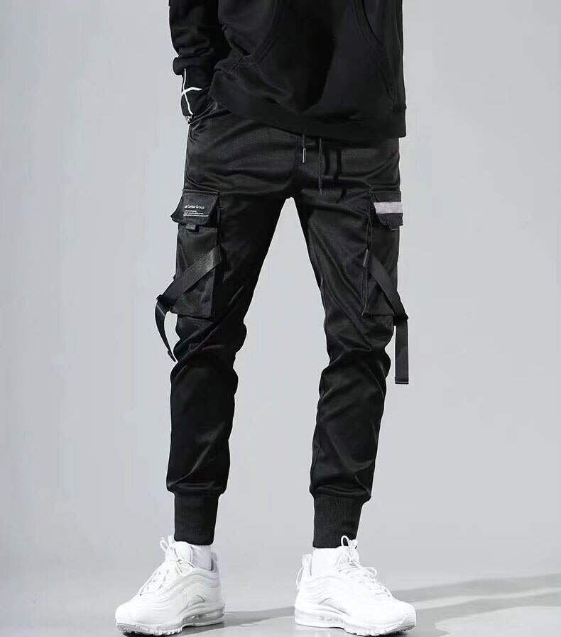 Harem Joggers Mannen Cargo Broek Streetwear Hip Hop Casual Zakken Linten Track Broek Mannelijke Harajuku Mode Broek