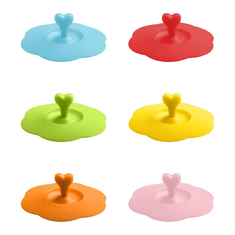 1 sztuk śliczne w kształcie serca może klip łyżka pokrywka na kubek 10.5 cm silikonowa pieczątka pyłoszczelna pokrywa szklana ceramiczna kubek z tworzywa sztucznego