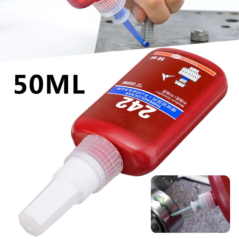 242 Threadlocker Adhesive Glue Retaining Compound For M2 To M12 Thread Size For Machinery Electronics Electrical Industries
