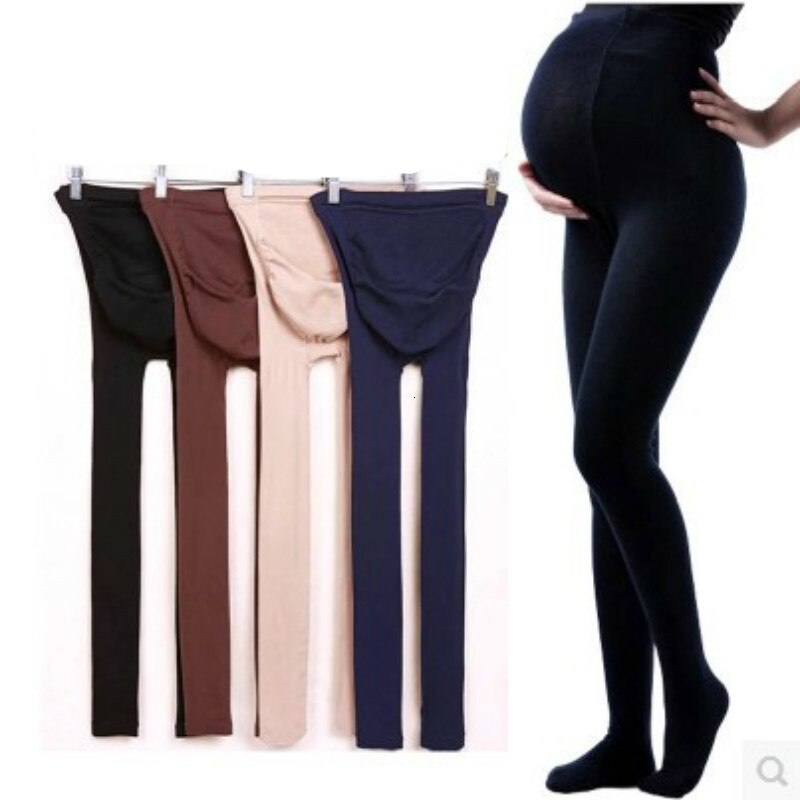 Højfarvede leggings til vinter gravide bukser justerbar elastik top gravid tøj bukser til kvinder