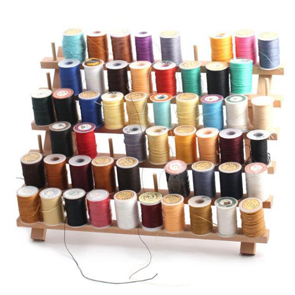 60-Spool Wooden Thread Rack, Embroidery Thread Holder Organizer Sewing Tool