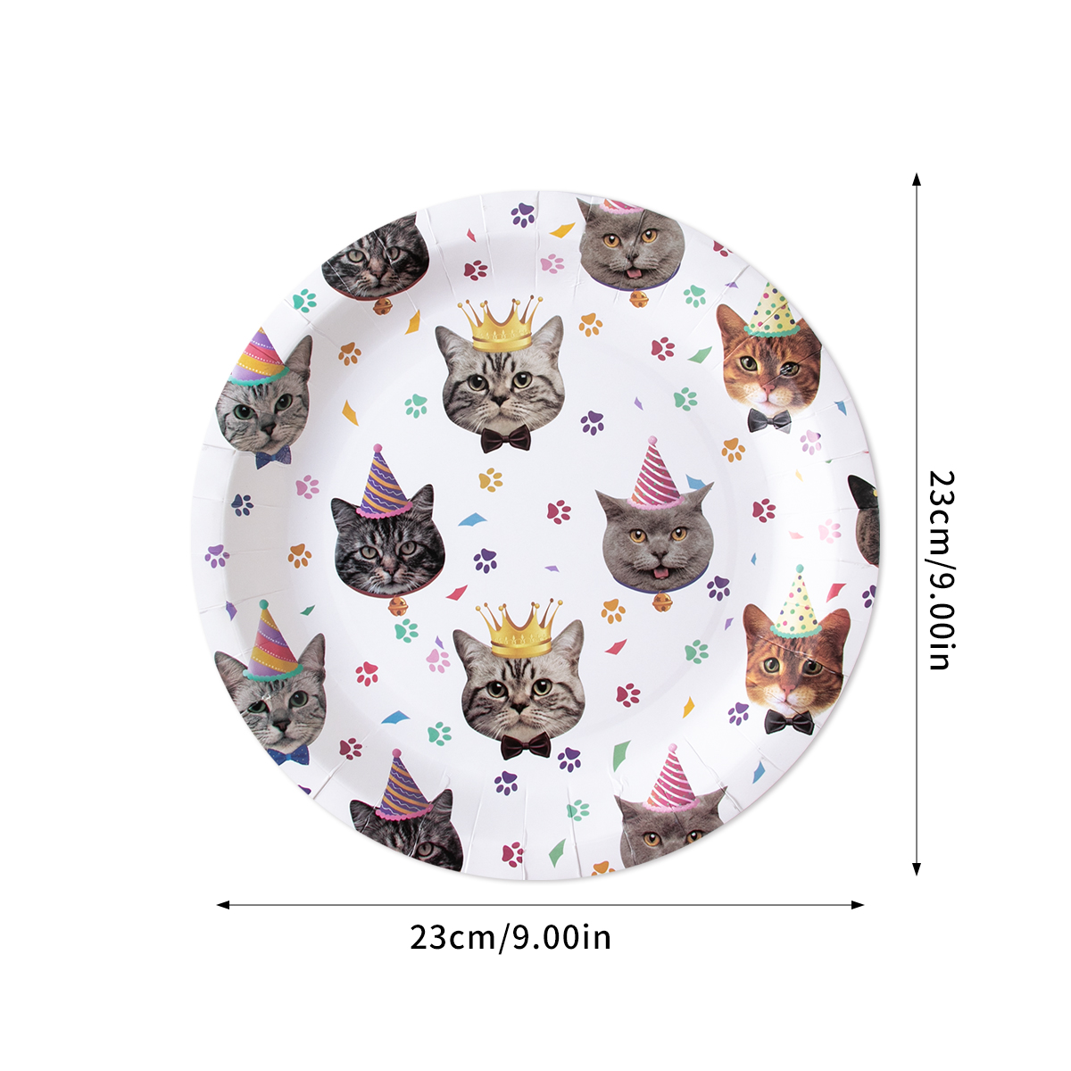 Decoración de de cumpleaños para gatos, pancarta de papel, plato, taza, adorno para pastel, juego de vajilla desechable, suministros para fiestas temáticas de gatos para niños: Verde menta