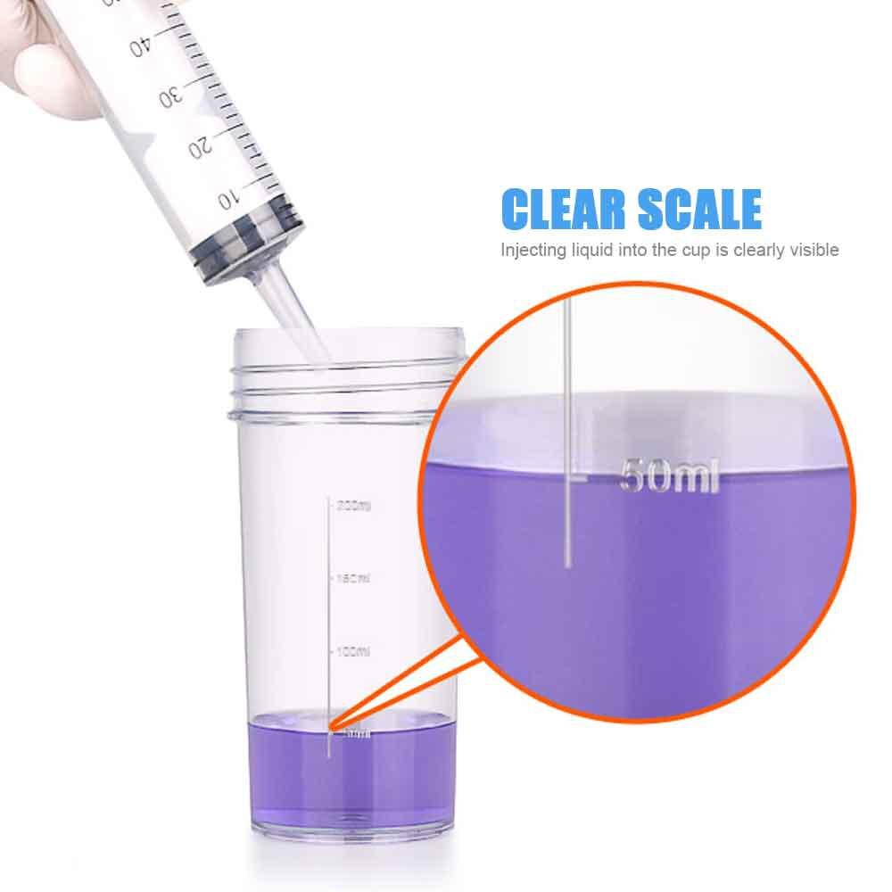 2Pcs/set 200ml+60ml Water Cup with Scale Seal Leak proof Lab Beaker with lid Experiment Jups Safety Transparent Measuring Cups