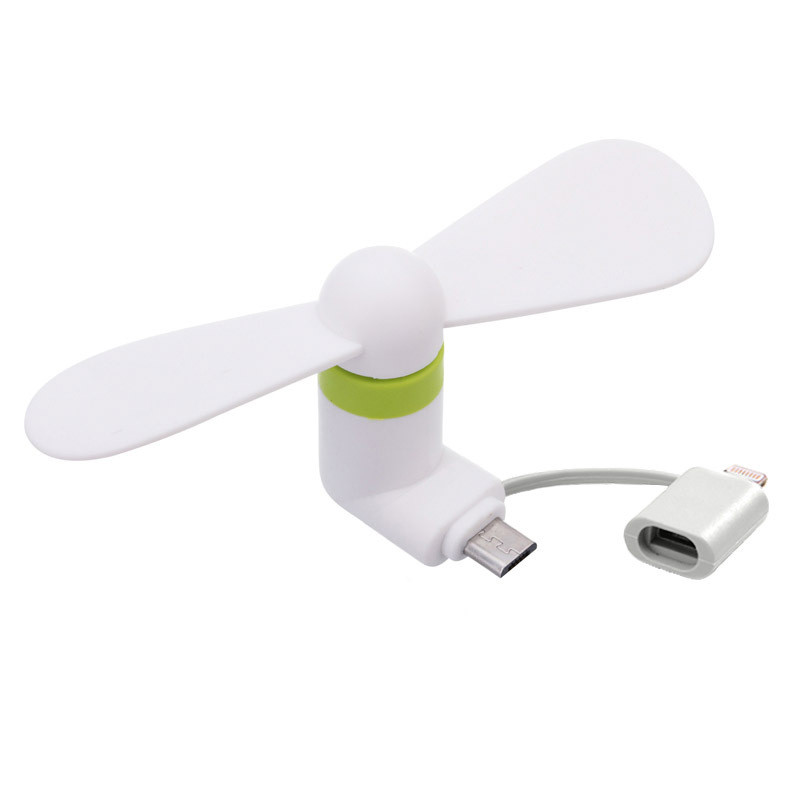 Mini portátil 2 em 1 ventilador do telefone móvel micro adaptador usb tipo de smartphone para iphone android micro handheld ventilador de refrigeração celular: 02