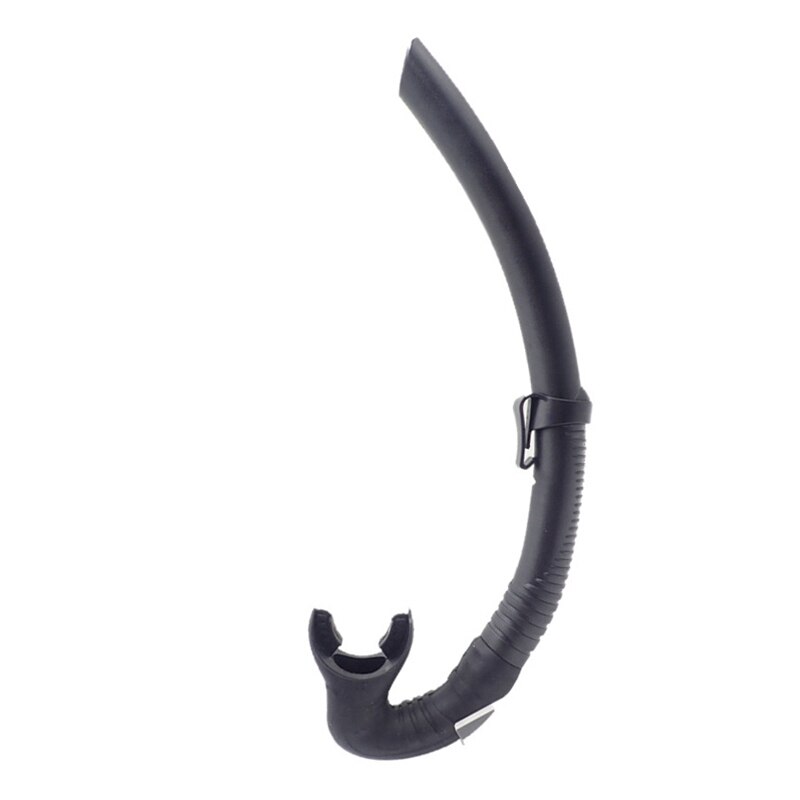 Breathing Tube Full Wet Flexible Silicone Mouthpiece Diving Snorkeling Gear: Black