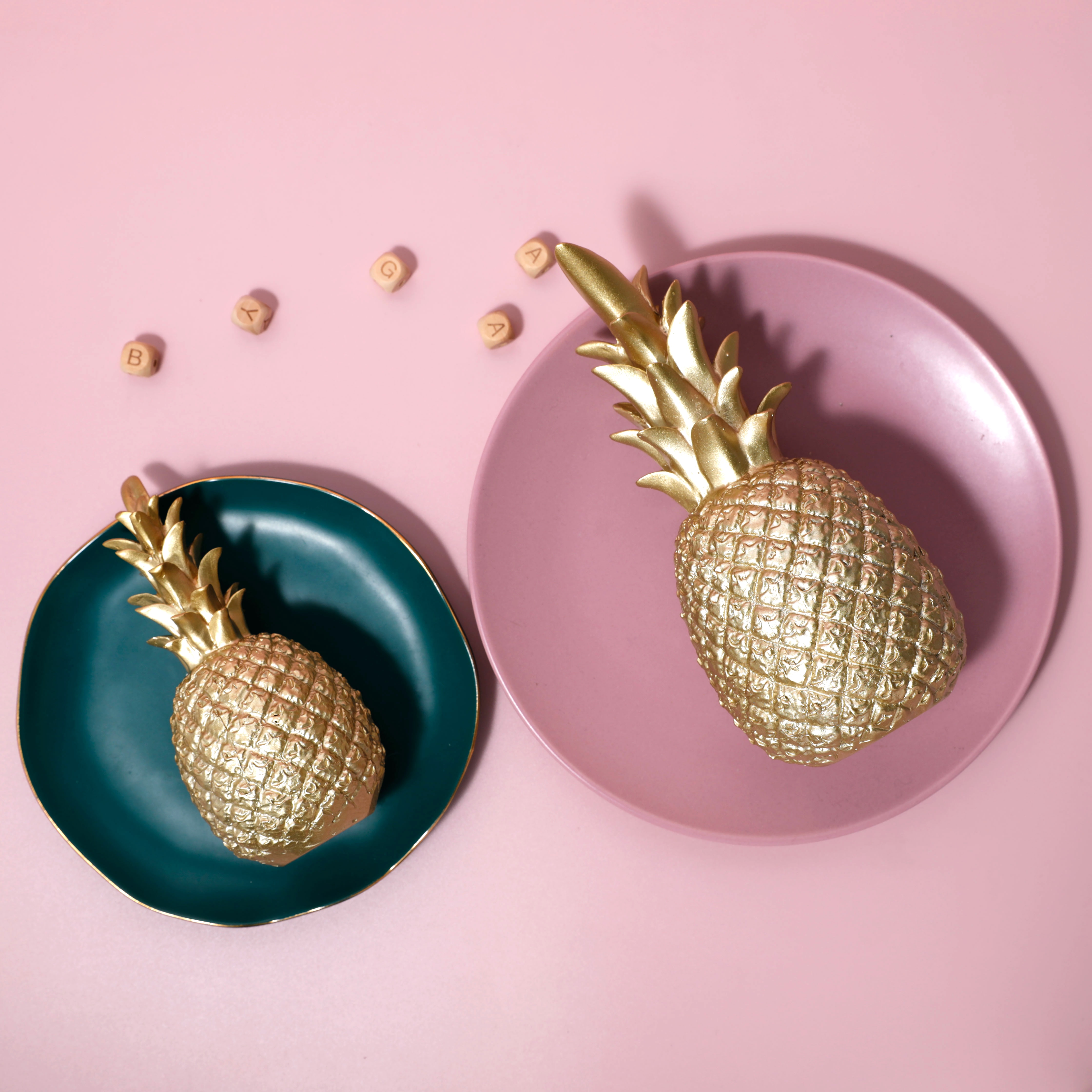 Ananas Ananas Decoratie Nordic Fruit Shape Golden Ananas Decoratie Hars Zwart Wit Home Slaapkamer Desktop Decor