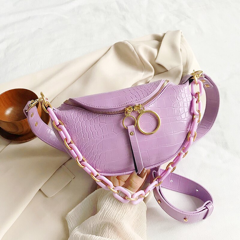 Sac de messager pour femmes nouvelle Chic plaine Hobos PU cuir sacs à main grande chaîne épaule poitrine voyage quotidien embrayages