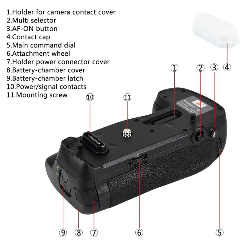 Poignée d'alimentation verticale mb -d18 compatible avec les appareils photo numériques nikon  d850