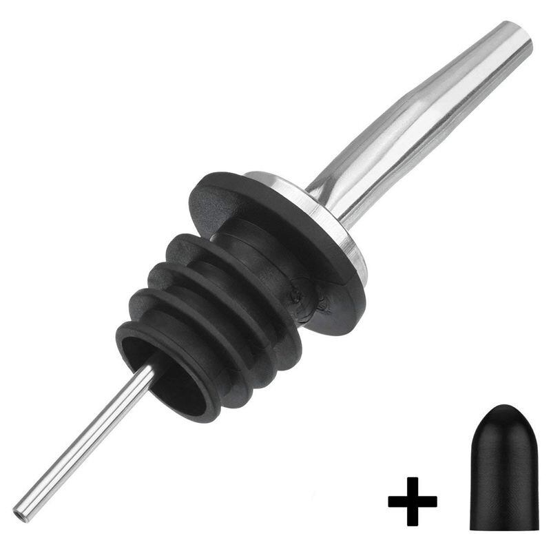 LBER 12Pcs Stainless Steel Spirit Bottle Speed Pourers Olive Oil Wine Pourer with Rubber Dust Caps