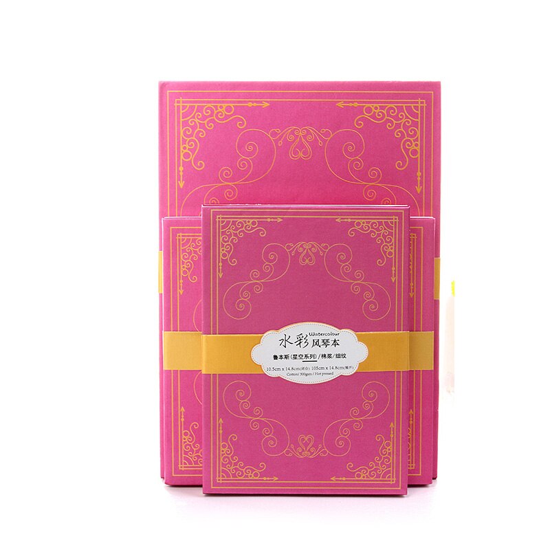 Livre d&#39;orgue aquarelle à grain fin moyen grossier A5 rose et bleu 300g, pâte de coton pour dessin, fournitures d&#39;art: A6 PINK Fine grain