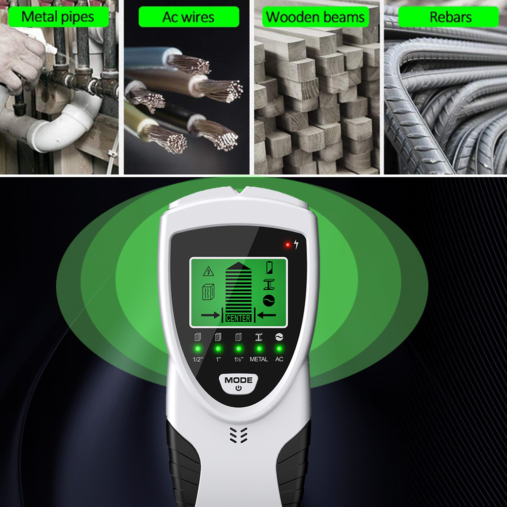 Stud Finder Wall Scanner 5 In 1 Electronic Stud Sensor Locator Wood Beam Joist Finders Wall Detector Edge Center LCD Display