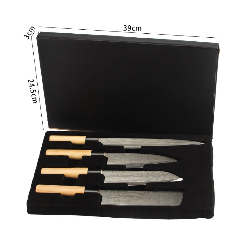 Japanese Style Kitchen Knife Set Fish Filleting Santoku Salmon Knife Cleaver Sharp Cooking Cutting Knife Sets