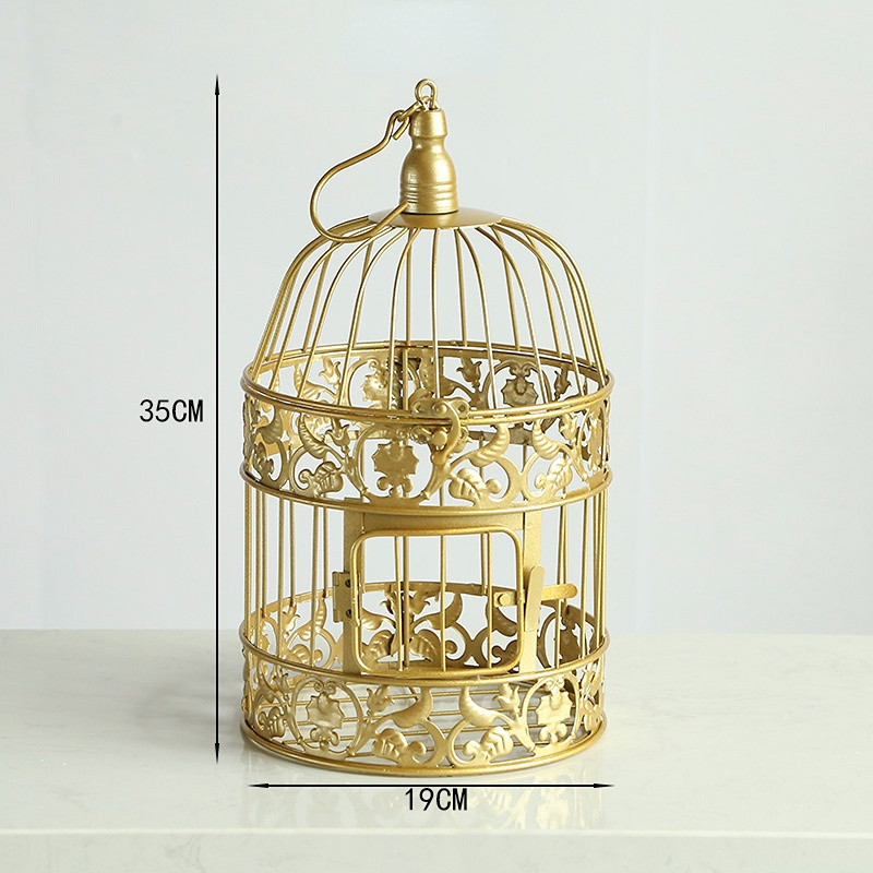 Gold VogelkäFeige Ornamente Eisen Kunst Hotel Wohnzimmer Metall VogelkäFeige europäische Hochzeit Fenster Requisiten