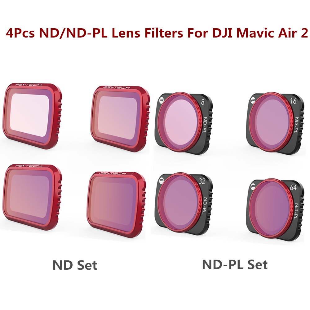 4 Pcs Nd Lens Filters Voor Dji Mavic Air 2 Nd 8 16 32 64 Pl Set Filter Filter Kit voor Dji Mavic Air 2 ND8 ND16 ND32 ND64 Pl