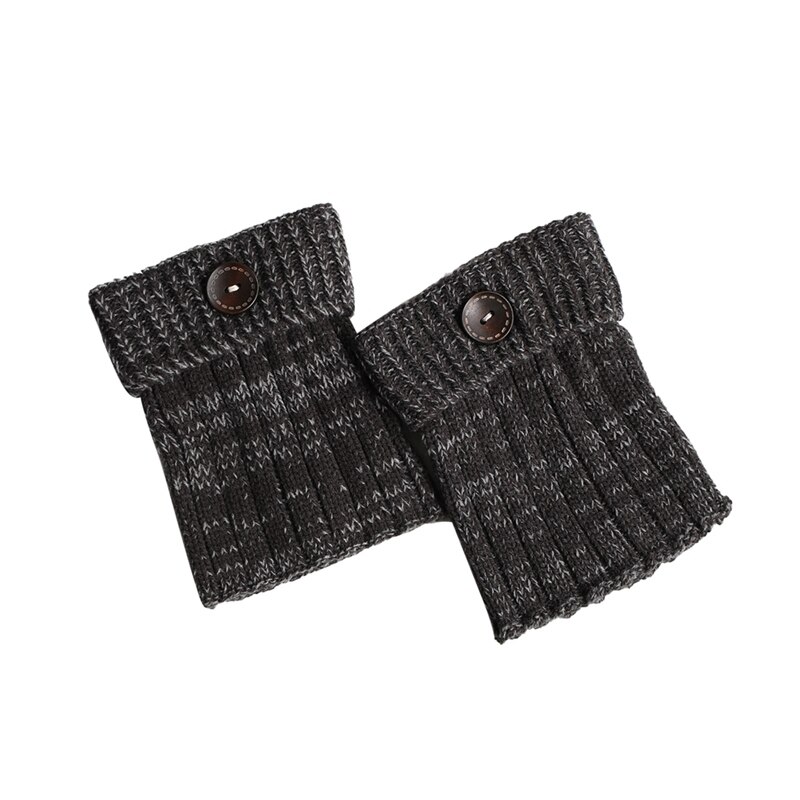 1 Paar Beenwarmers Vrouwen Korte Knop Thermische Gebreide Boot Manchetten Yoga Sokken Cover Schoen Laars Sokken Beenwarmers