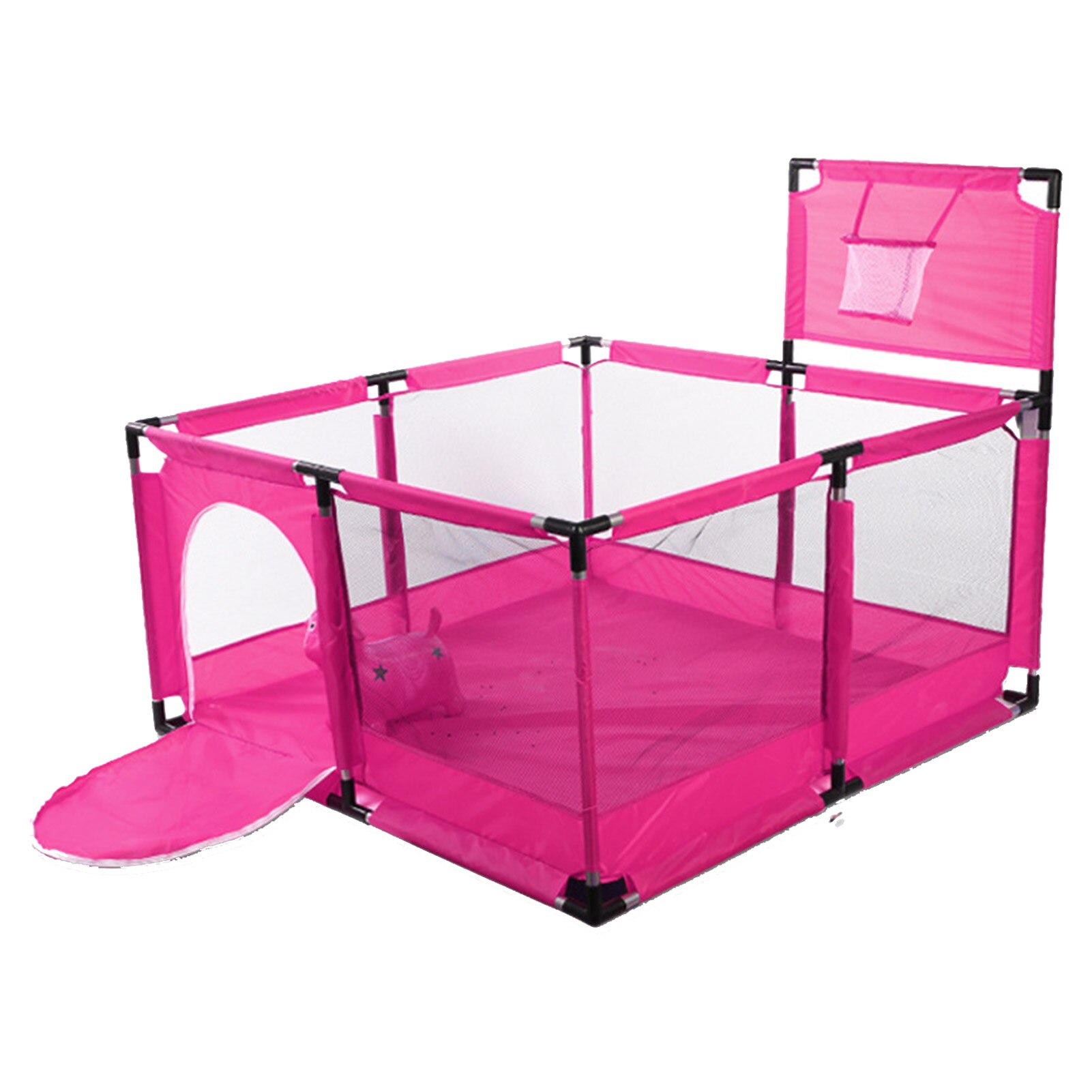 Baby Box Kinderen Bal Pit Met Basketbal Hoepel Extra Grote Baby Mesh Hek Kinderen Vouwen Veiligheid Hek Barrières: Pink