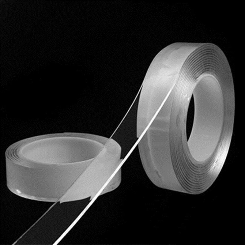 Cinta adhesiva de doble cara lavable y reutilizable para discos, Nano adhesivo Universal extraíble, a la: 2mmx3cmx3m